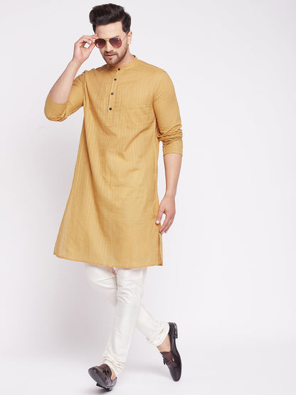 Men's Long Kurta with Band Colla
