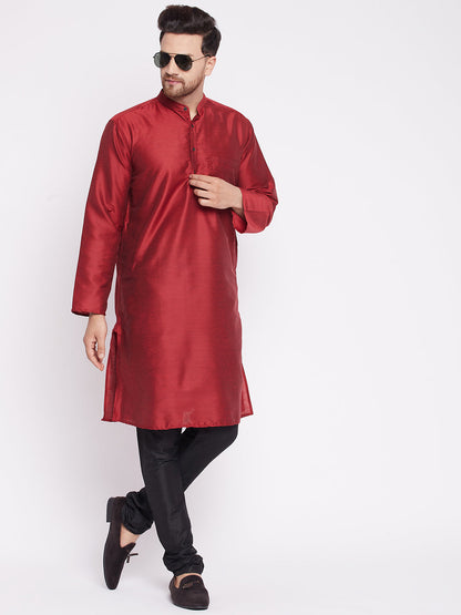 Men's Long Kurta with Band Colla