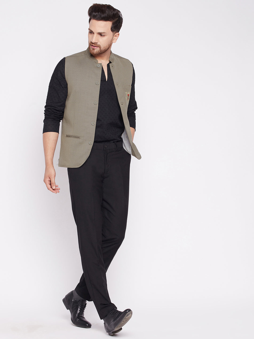 Men's Nehru Jacket With Welt Pocket