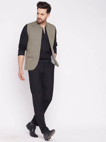 Men's Nehru Jacket With Welt Pocket