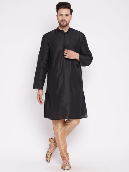 Men's Long Kurta with Band Colla