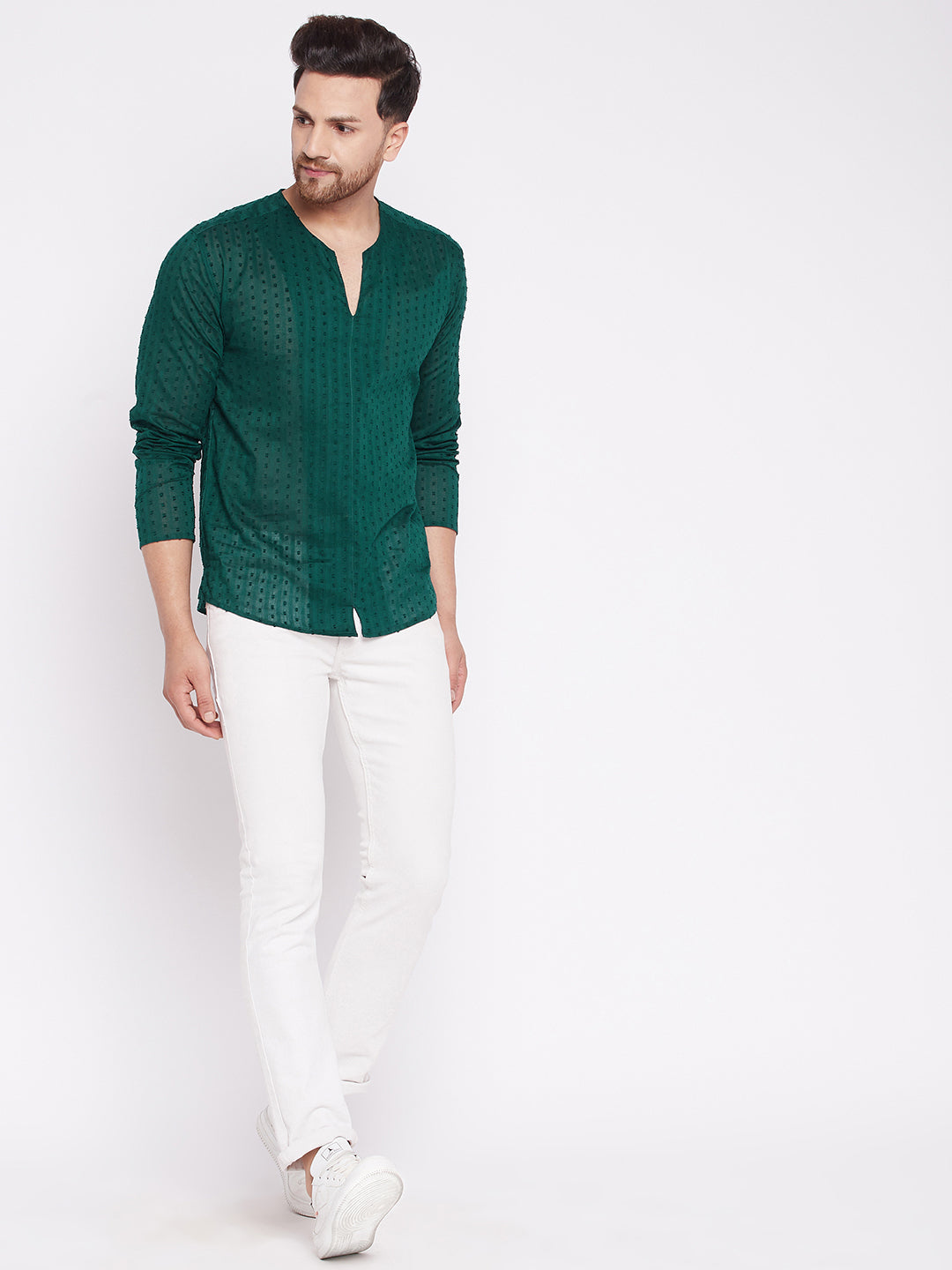 Men's Kurta with Slit Necklin