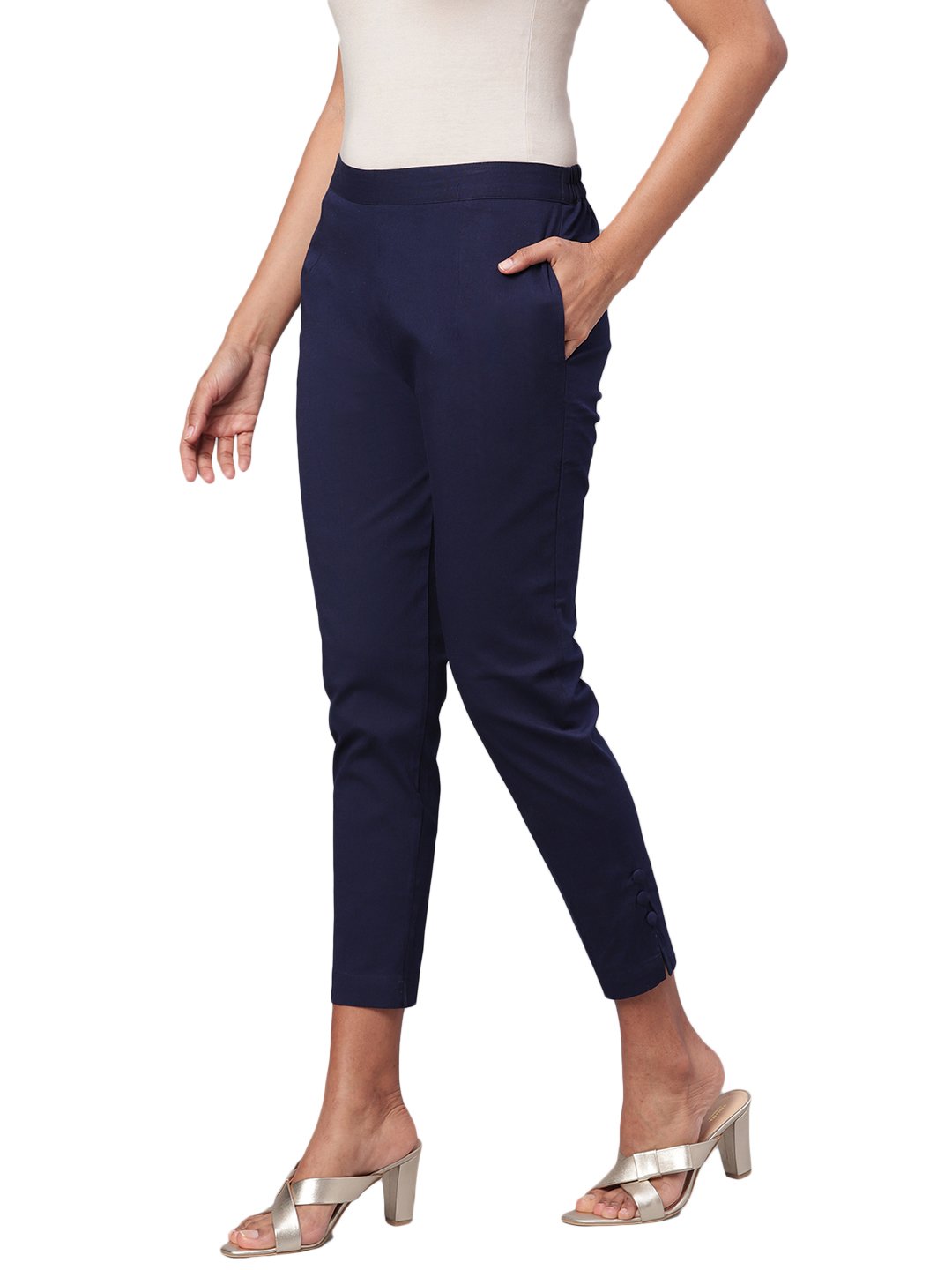 Women's Solid Na Rayon Flex Na Trouser