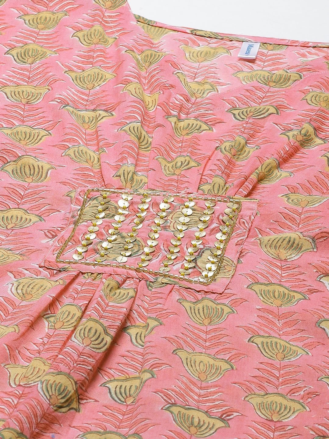 Women's Pink Printed Kaftan Dress (1pc)