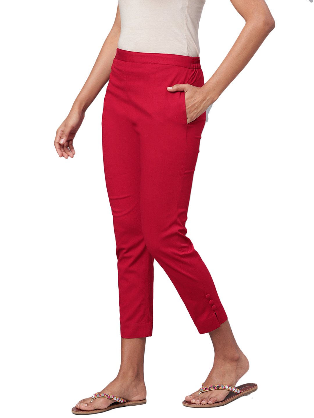 Women's Solid Na Rayon Flex Na Trouser