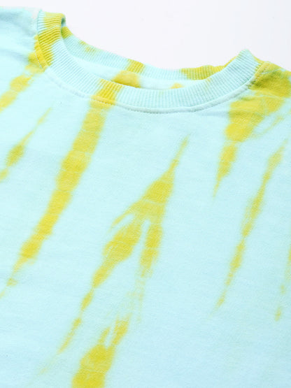 Women's Offwhite- yellow Sunrays tie dye Sweatshirt