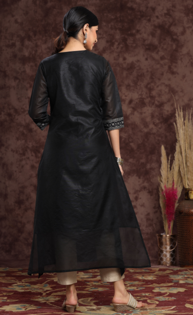 Women's Modal Chanderi Printed Straight Kurta