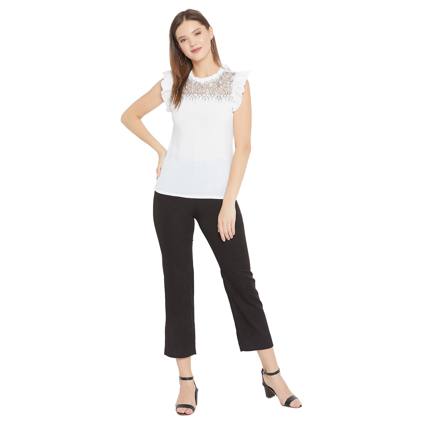 Women's Embellished Self Design Round Neck