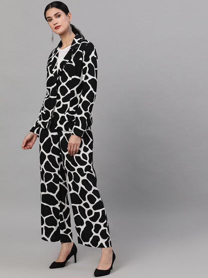 Women's Printed Coat with Palazzos