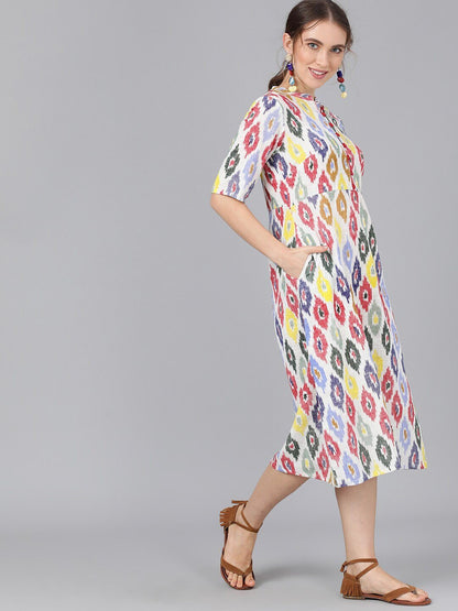 Women's  Multicoloured Printed A-Line Dress
