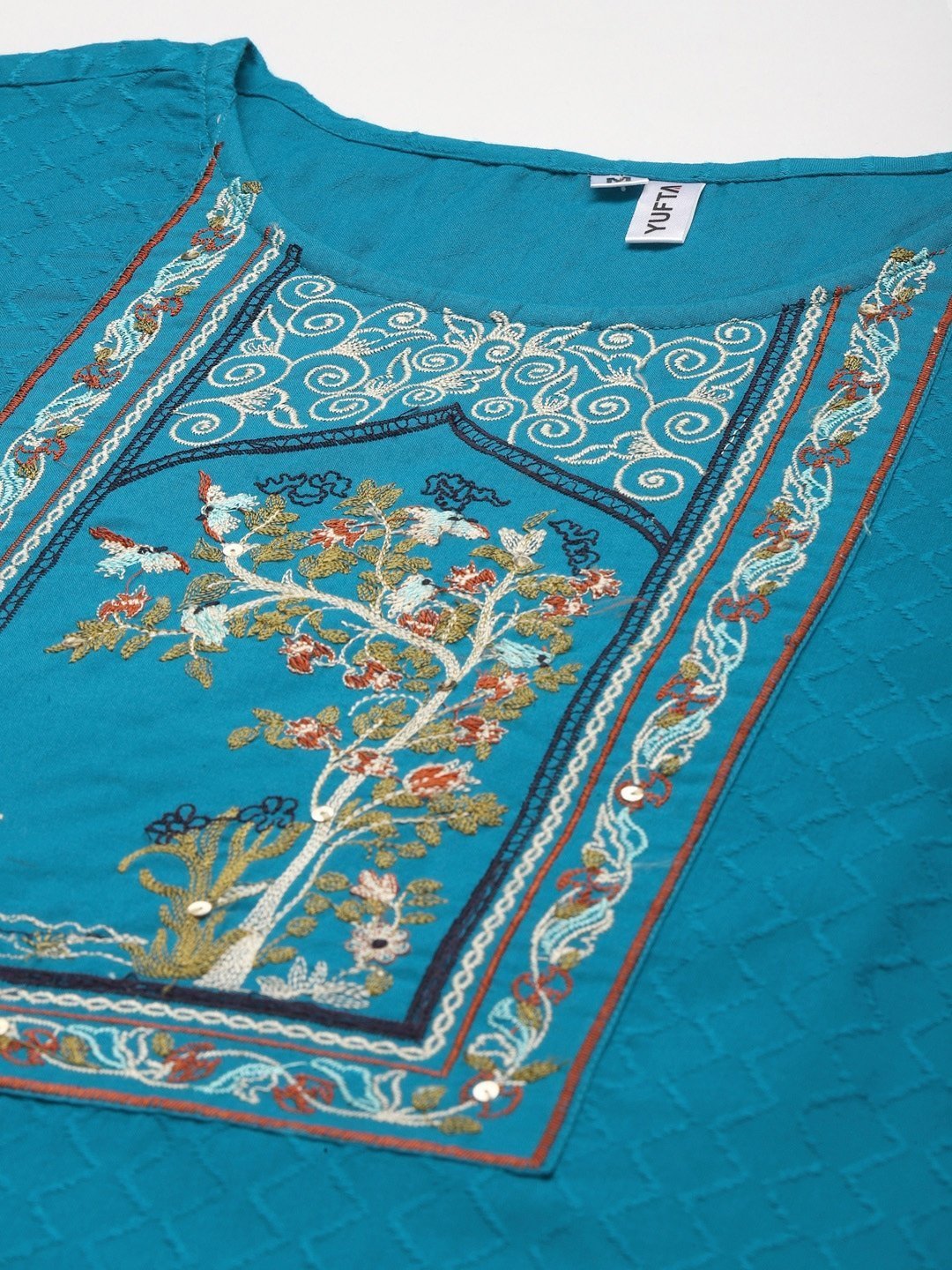 Women's Blue Yoke Design Kurta