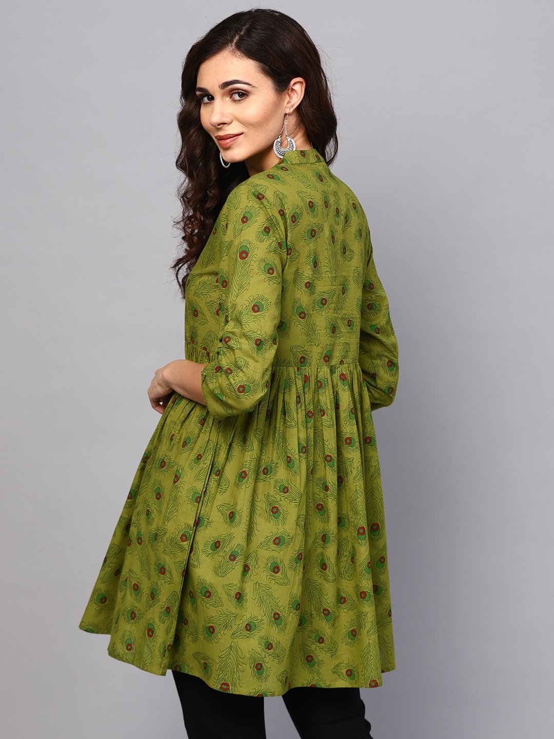 Women's  Green Printed Tunic