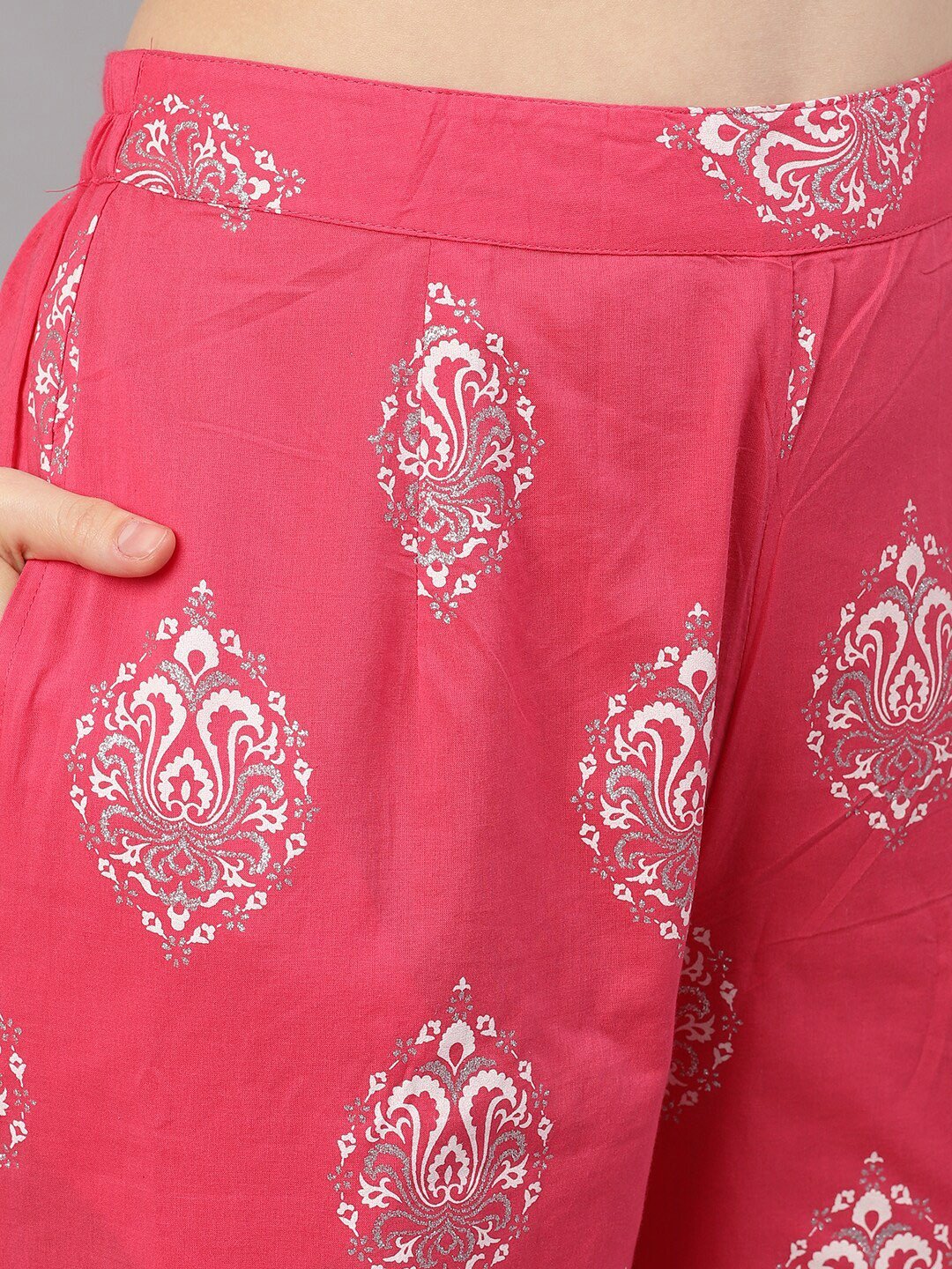 Women's  Yellow & Pink Printed Kurta with Palazzos