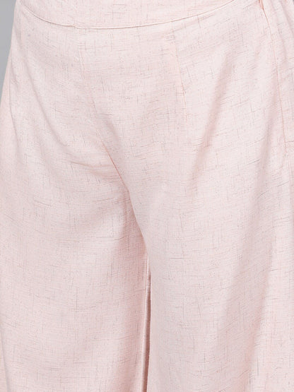 Women's  Pink Solid Flared Palazzos