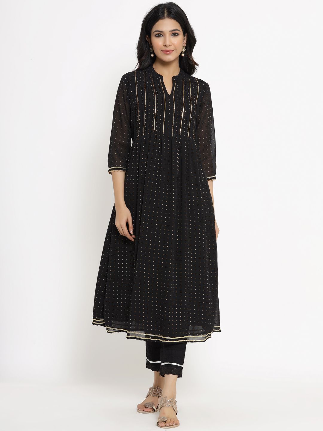 Women's Polka Print High-Low Tunic