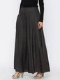 Women's Black Rayon Printed Flared Palazzo