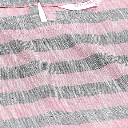 Women's Multicolor Cotton Check Sleeveless Round Neck Casual Top