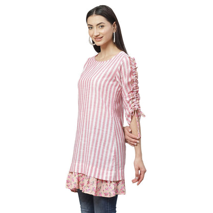 Women  Cotton Printed Kurti by Myshka (