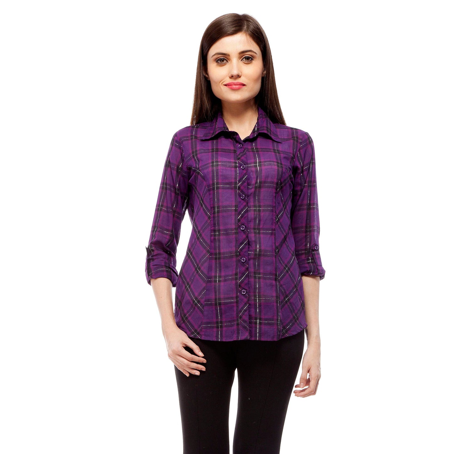 Women's Purple Check Shirt
