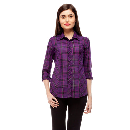 Women's Purple Check Shirt