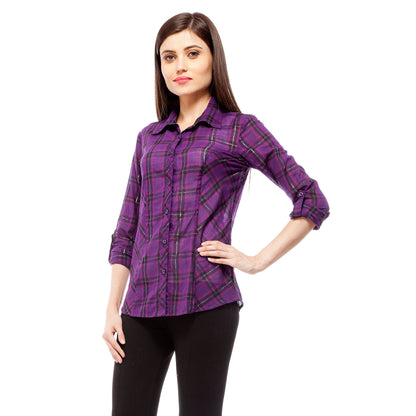 Women's Purple Check Shirt