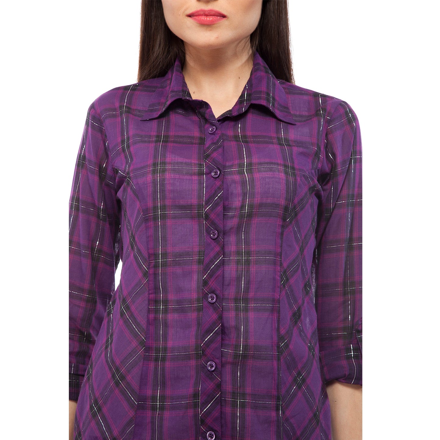 Women's Purple Check Shirt