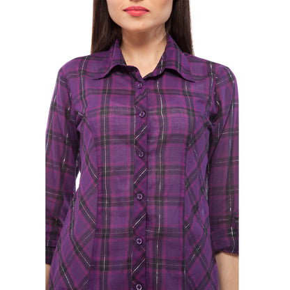 Women's Purple Check Shirt