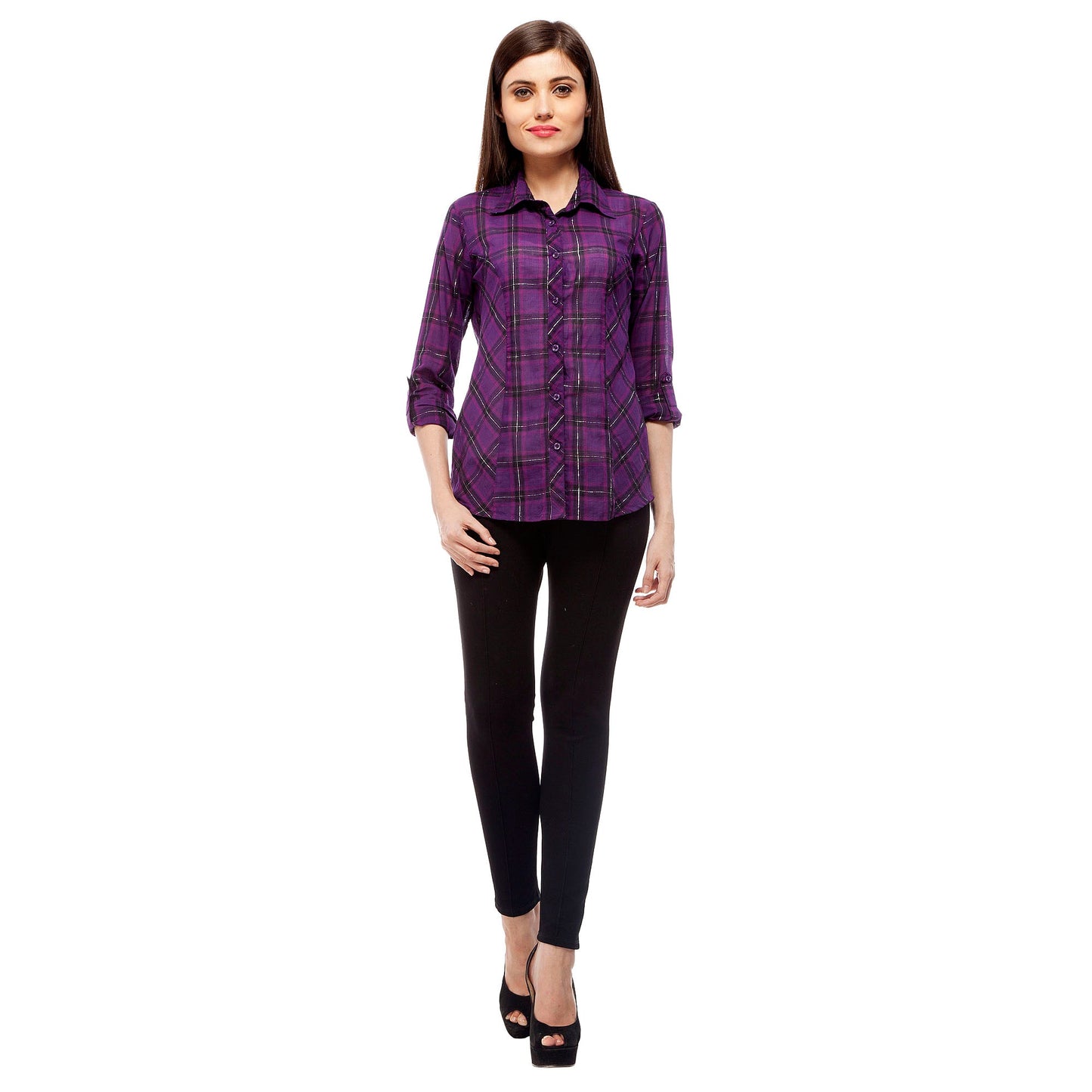 Women's Purple Check Shirt