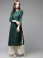 Women's Dark Green Embroidery Kurta