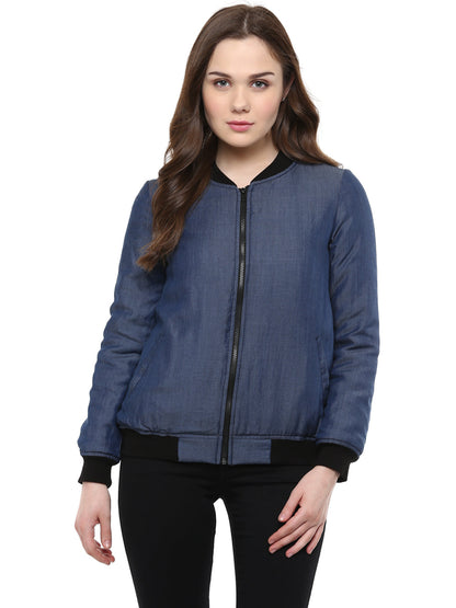 Women's  Tencel Denim Bomber Jacket