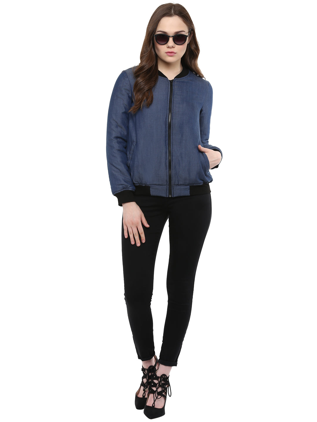 Women's  Tencel Denim Bomber Jacket