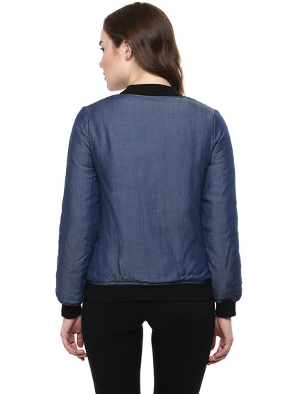 Women's  Tencel Denim Bomber Jacket