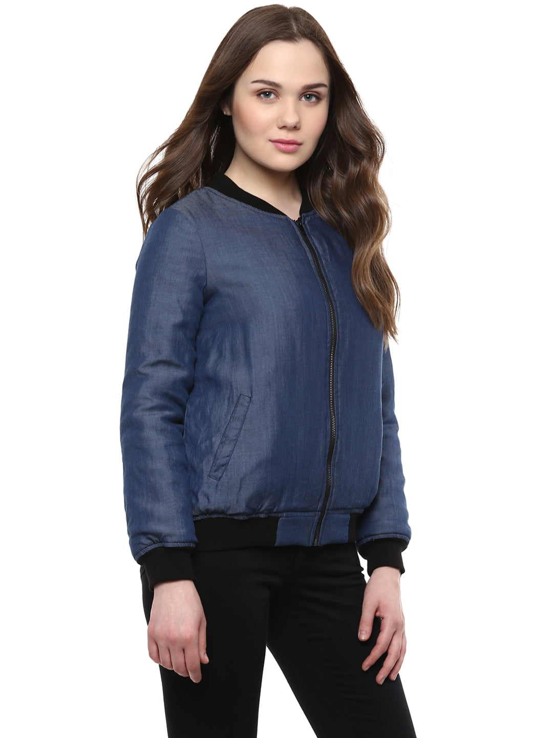 Women's  Tencel Denim Bomber Jacket