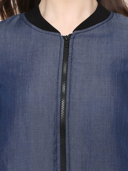 Women's  Tencel Denim Bomber Jacket