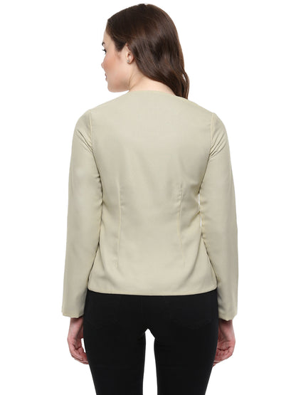 Women's  Beige Blazer Jacket with buttons