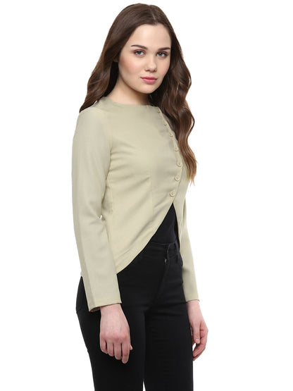 Women's  Beige Blazer Jacket with buttons