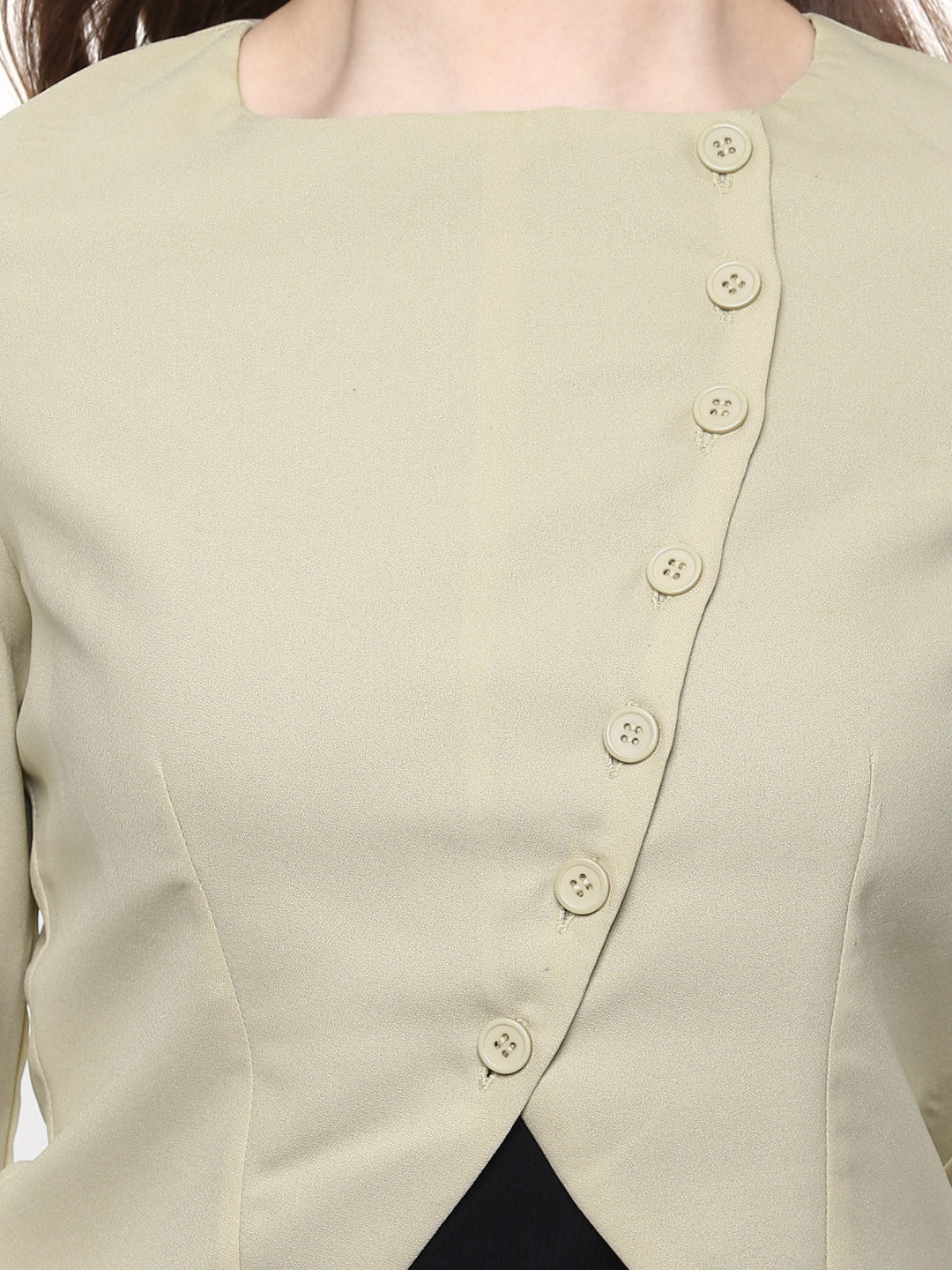 Women's  Beige Blazer Jacket with buttons