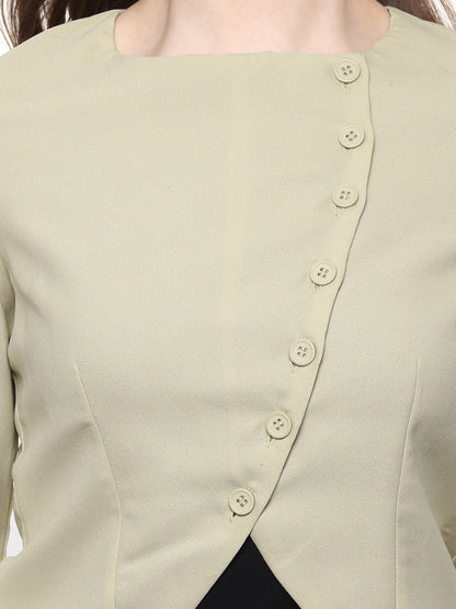 Women's  Beige Blazer Jacket with buttons