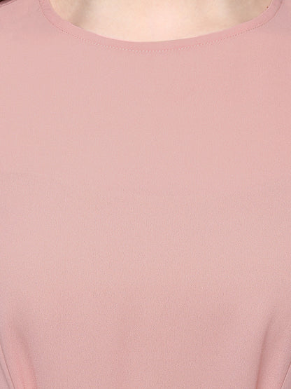 Women's  Pink Georgette Front Knot Top