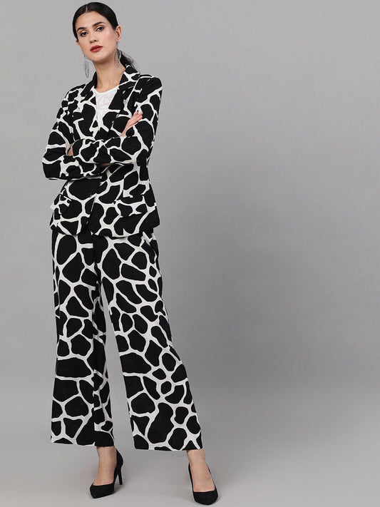 Women's Printed Coat with Palazzos