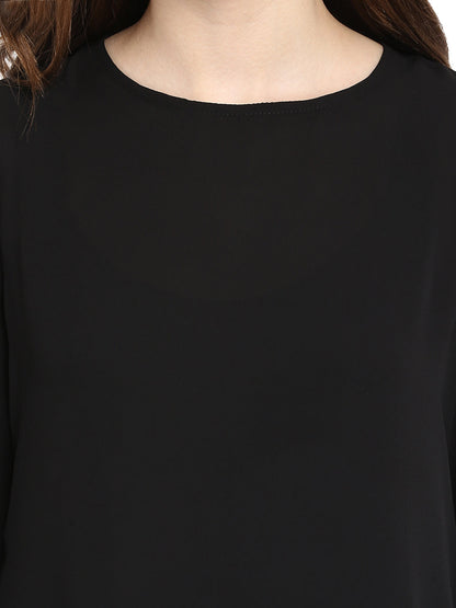 Women's  Black Lace Bell SleeveTop