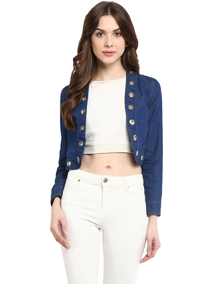 Women's  Denim Rivet Short Shrug