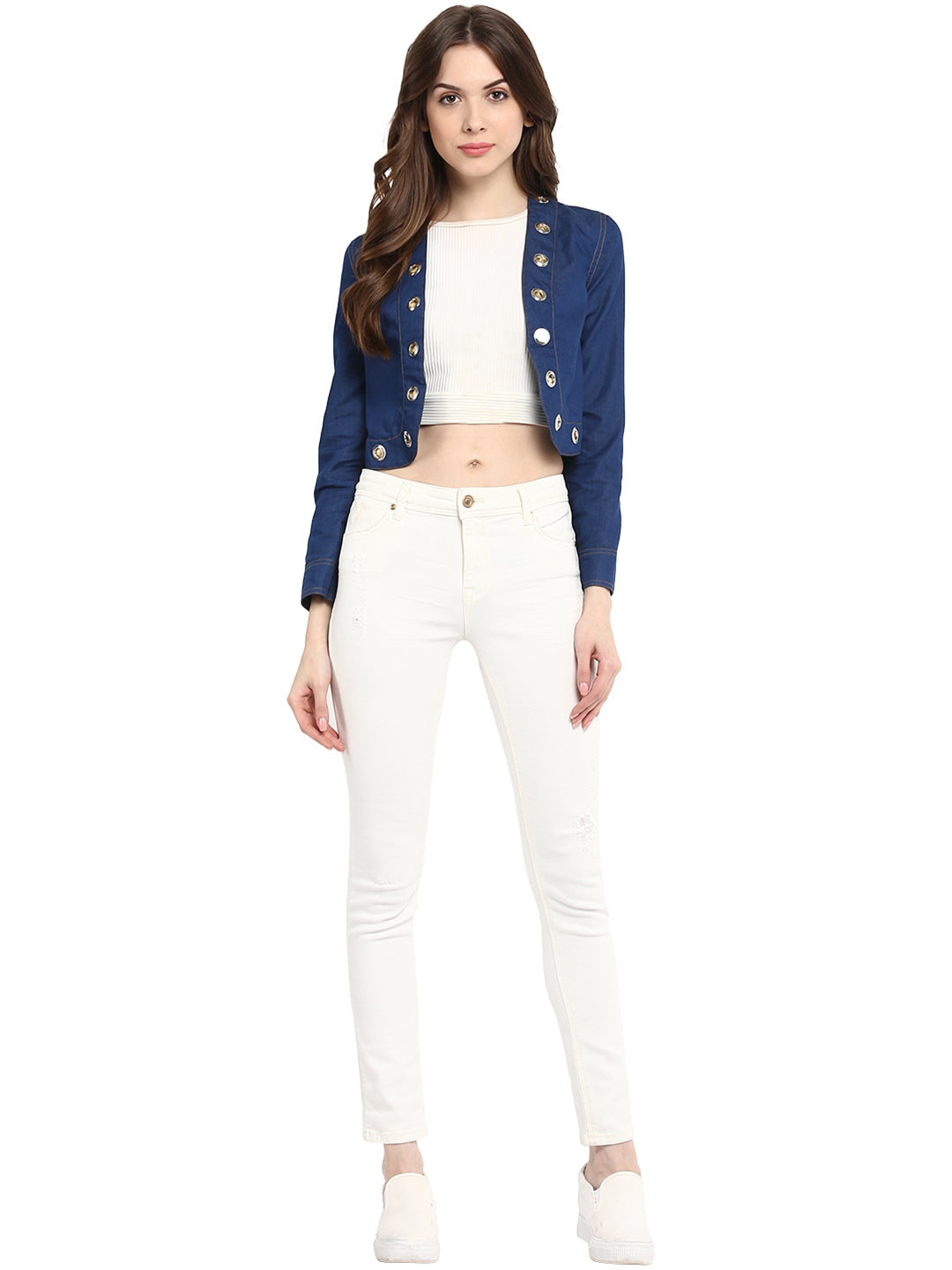 Women's  Denim Rivet Short Shrug