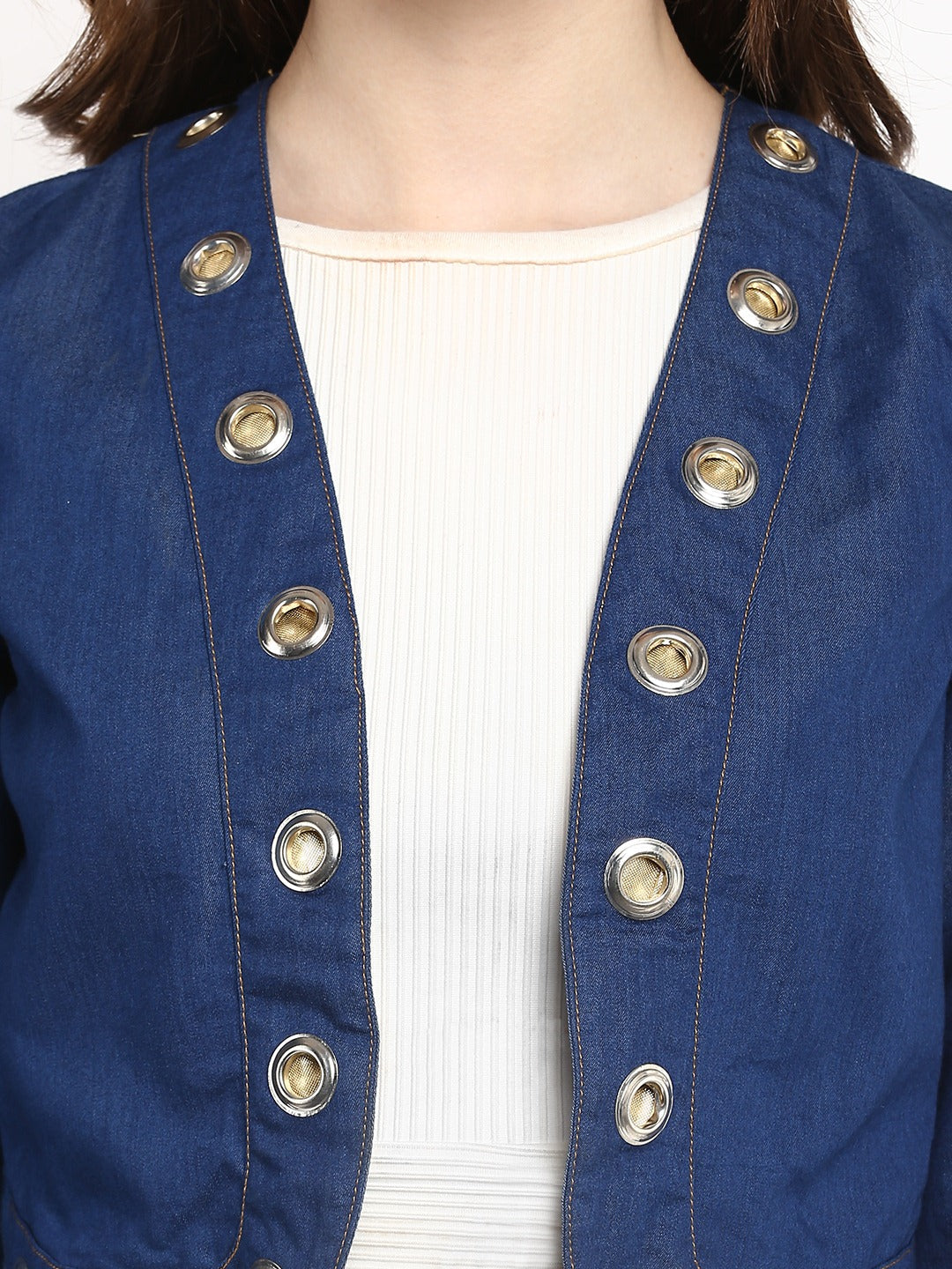 Women's  Denim Rivet Short Shrug