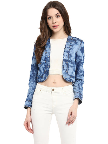 Women's  Denim Cloud effect Rivet Short Shrug