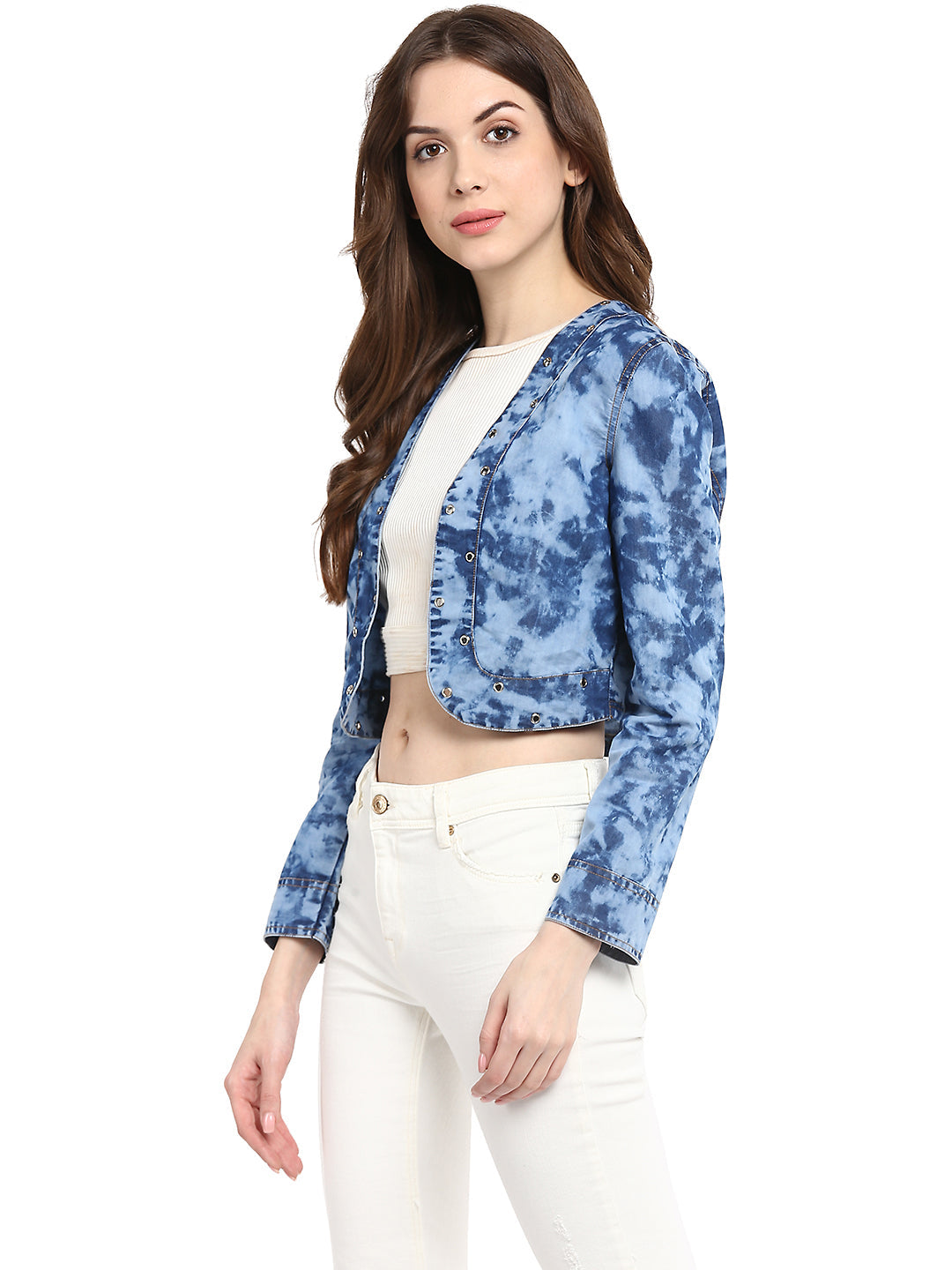 Women's  Denim Cloud effect Rivet Short Shrug