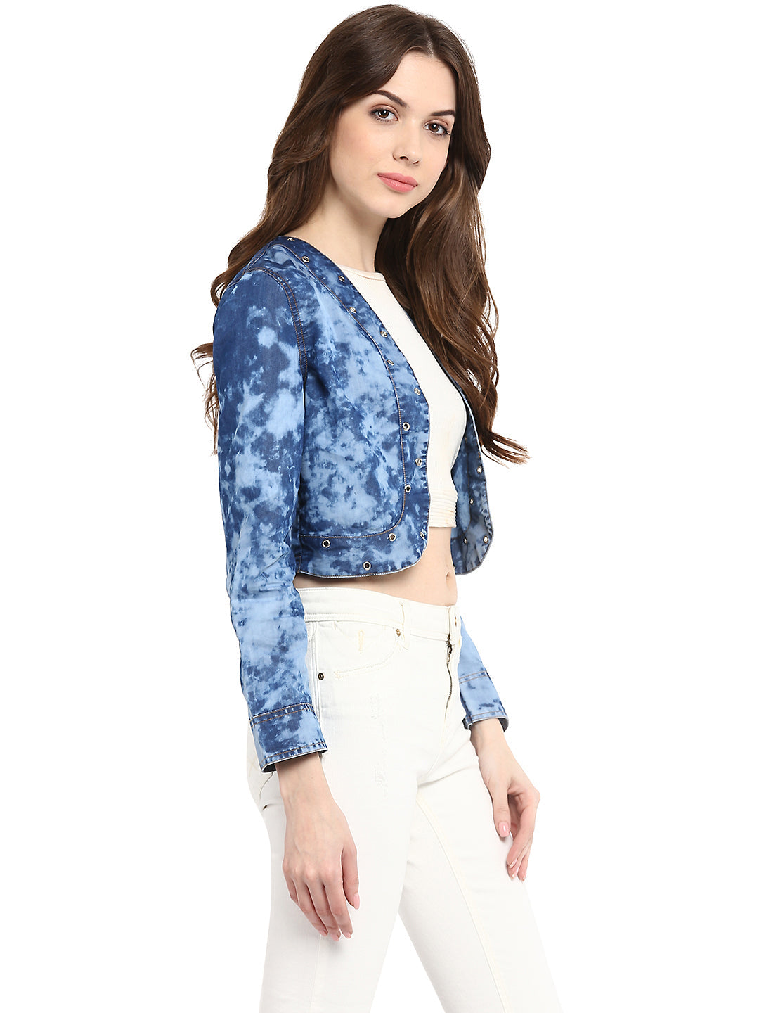 Women's  Denim Cloud effect Rivet Short Shrug