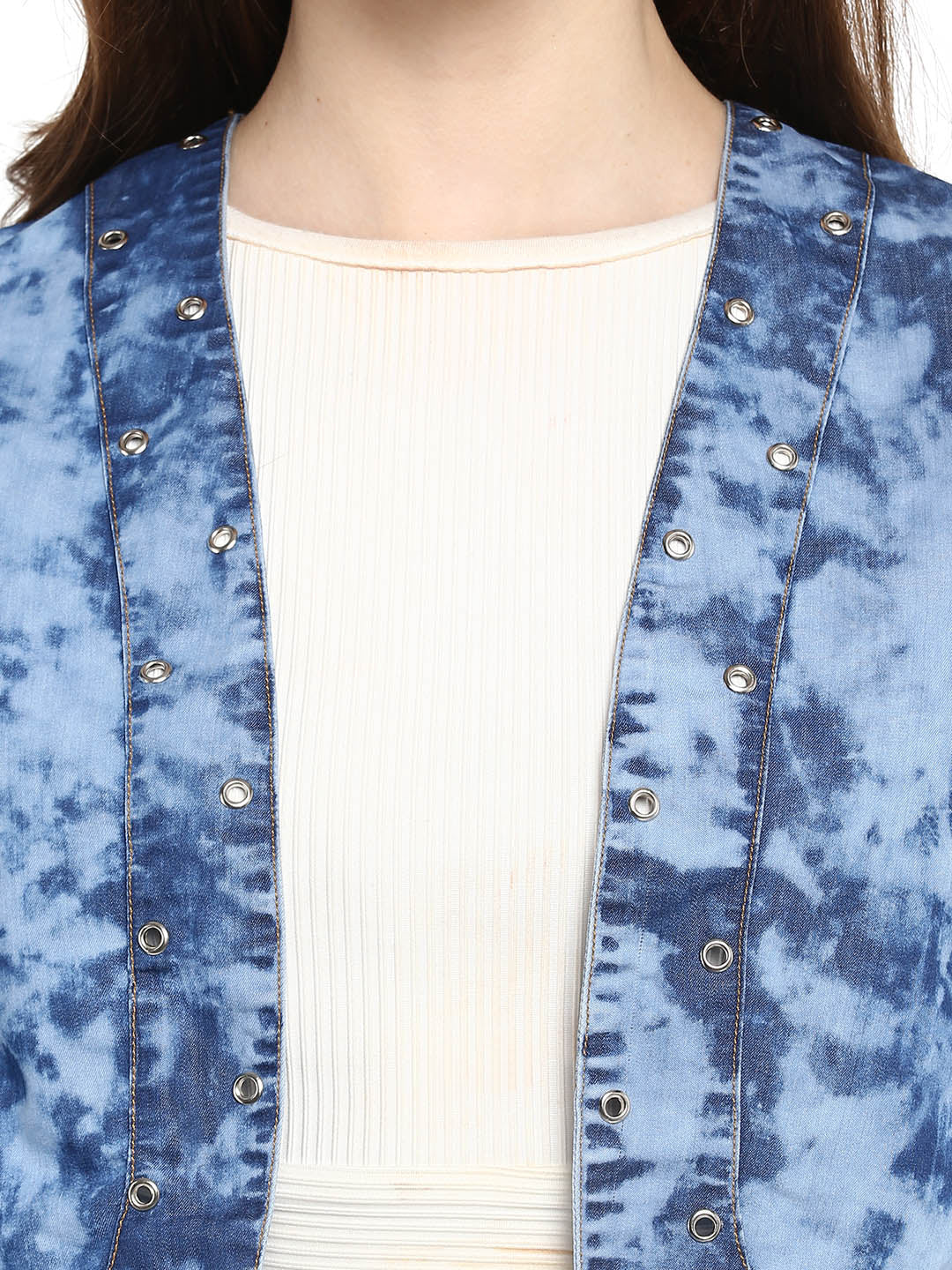 Women's  Denim Cloud effect Rivet Short Shrug