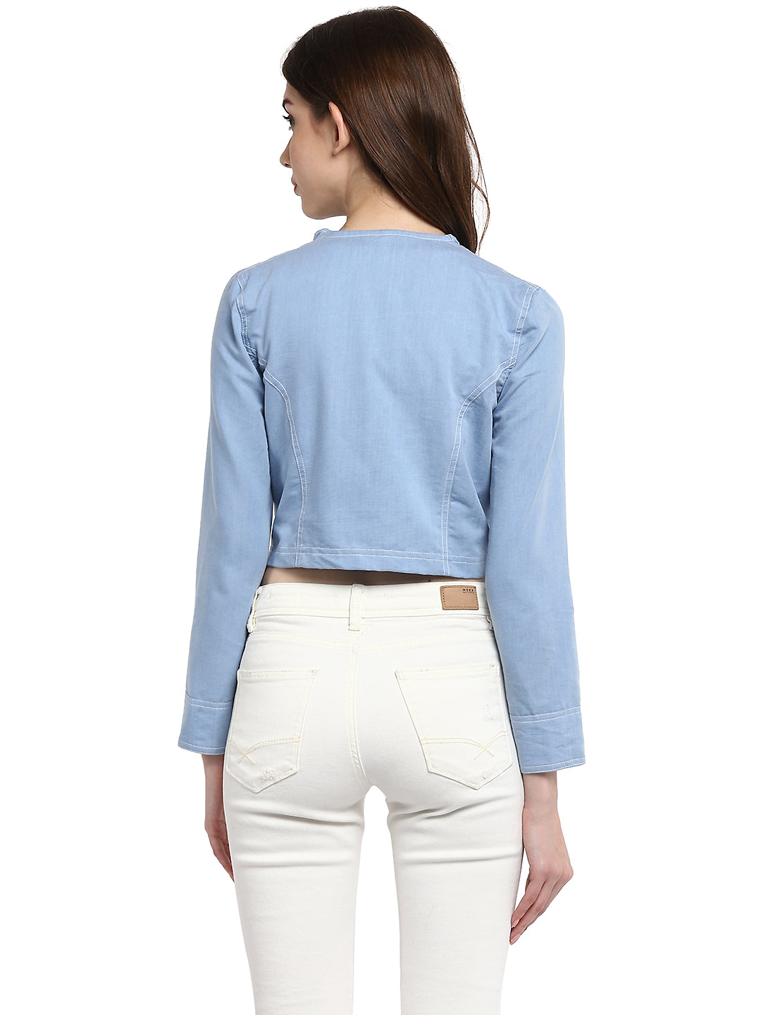 Women's  Denim Ruffle Short Shrug