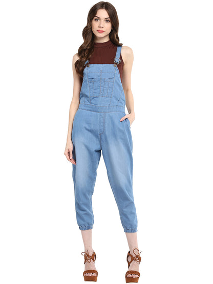 Women's  Light Blue Dungaree Pants